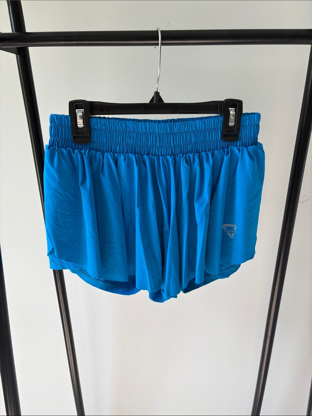 Blue Women's Athletic Butterfly Shorts with Elastic Waistband